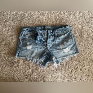 Abercrombie and Fitch Distressed Lightwash Denim Shorts